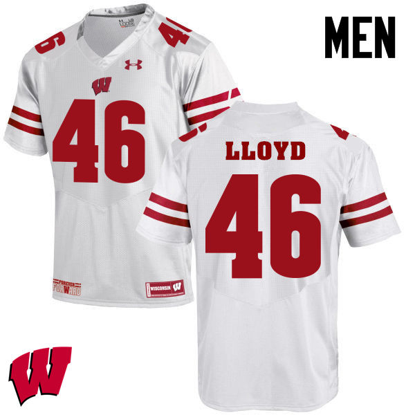 Men Wisconsin Badgers #42 Gabe Lloyd College Football Jerseys-White